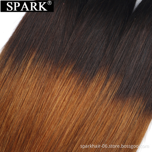 SPARK 10A Ombre Human Hair Bundles 1b/30 Brazilian Ombre Straight Hair3-color hair extension Weave Hair Human Bundles